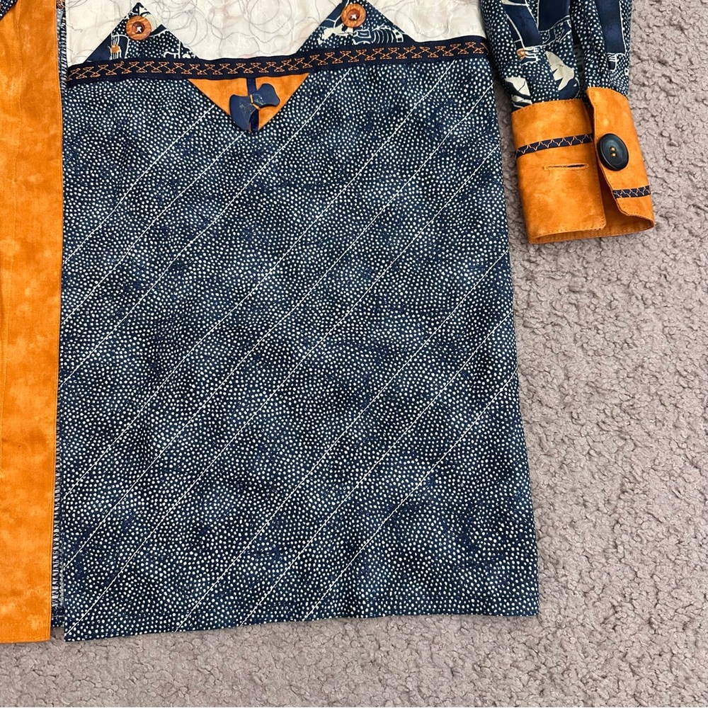 Patchwork Tunic Open Front Blazer - image 4